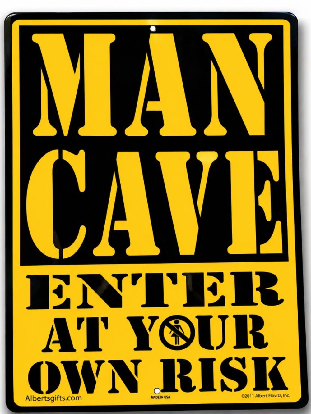 Man Cave Enter At Your Own Risk Metal Sign - Garage Bar Wall Decor